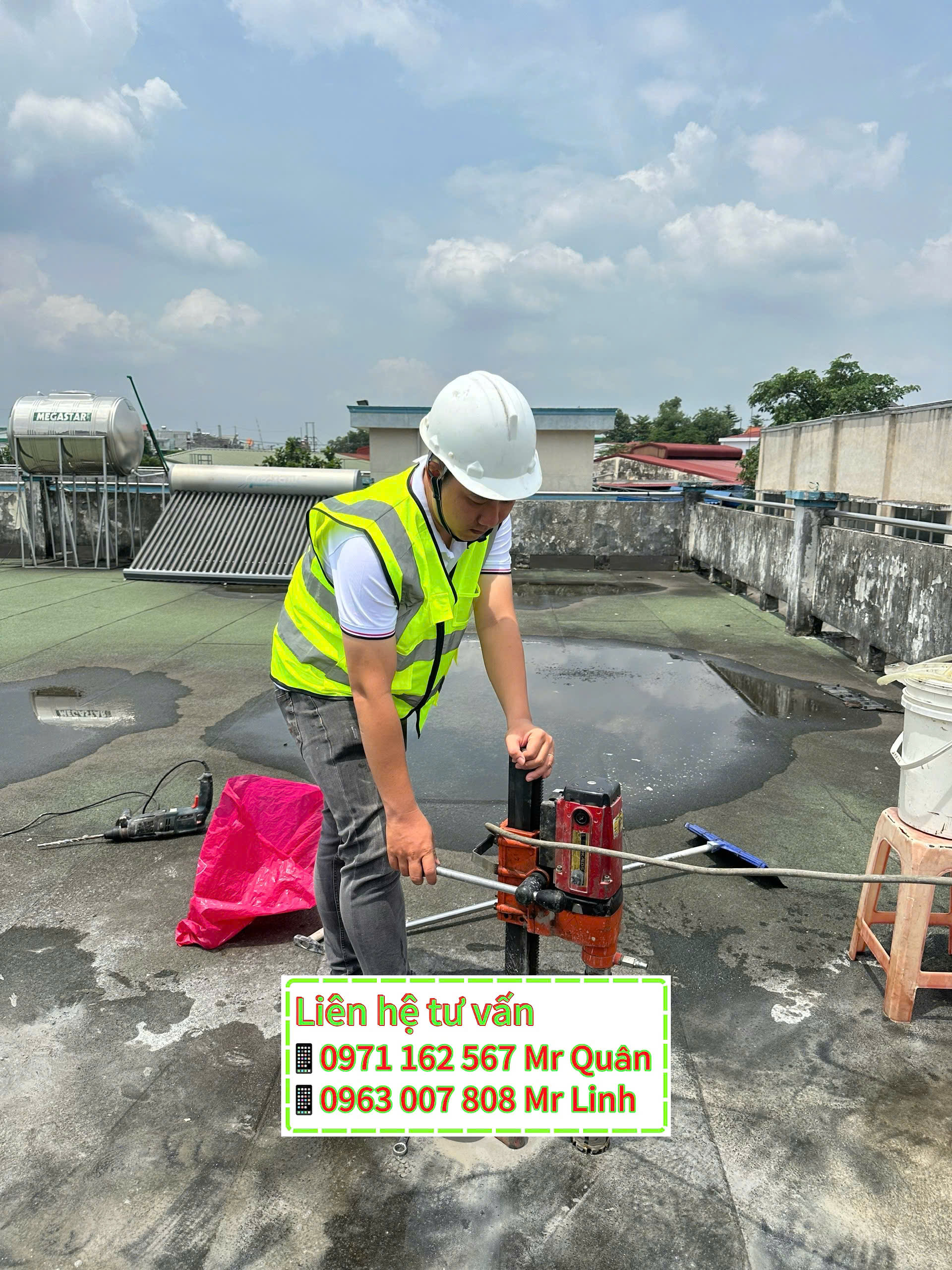 Khoan lõi sàn kiểm tra cường độ bê tông - Tư vấn Kiểm định Econs