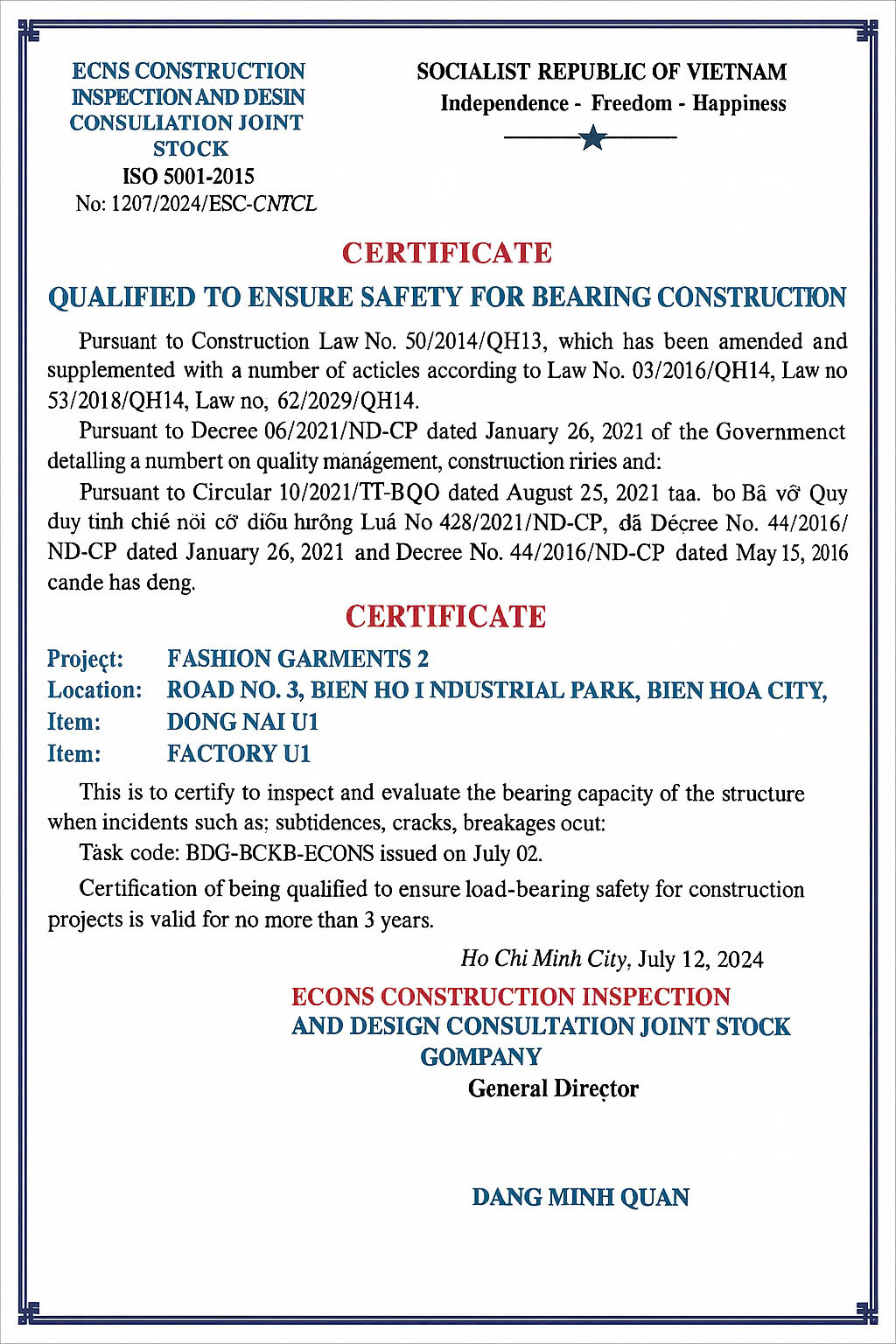 Kiểm định nhà xưởng 2025 tại Bình Dương