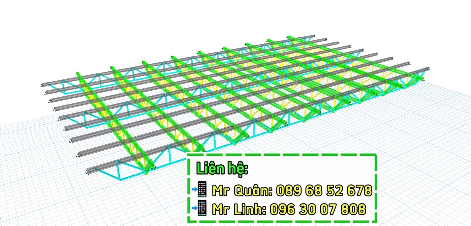 Lập mô hình tính toán - kiểm tra khả năng chịu lực mái